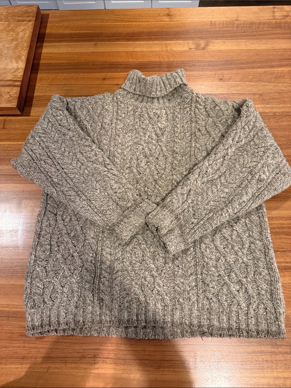 Vintage Abercrombie & Fitch Heavy Cable Knit Wool Sweater Shetland Men's M